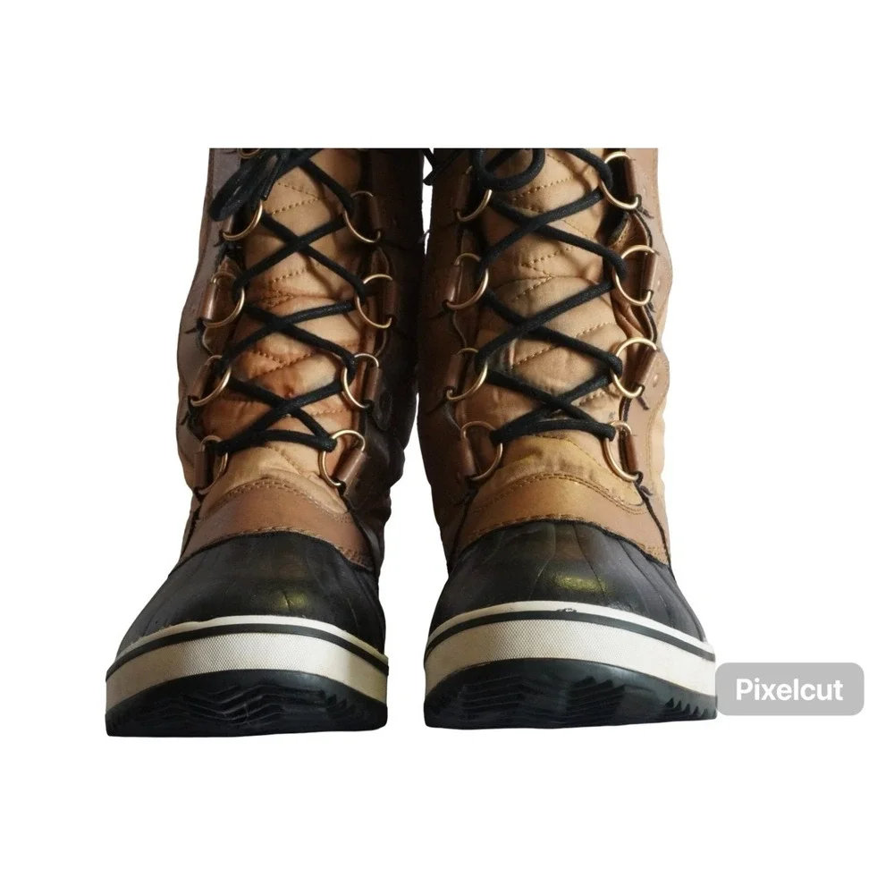 Sorel Tofino II NL2332-373 Womens Snow Boots 9.5 Brown Fur Lace-Up Mid Calf Boot